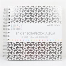 Simply Creative Album 8x8" - White + Hearts