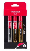 Amsterdam Acrylic Marker Metallic Set of 3 Amsterdam Acrylic Marker Metallic Set of 3