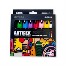 Artifex Acrylic Paint Markers Set of 8 Classic 5-6mm