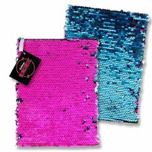 A5 Blingtastic Lined 160pg Notebook - Fuschia & Blue