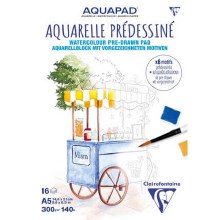 Additional picture of Clairefontaine Aquapad Pre-drawn A5 300gsm