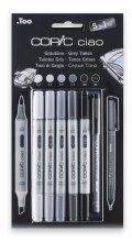 Copic Ciao Cold Grey Set - 5 Markers + 1 Copic Liner Copic Ciao Cold Grey Set - 5 Markers + 1 Copic Liner