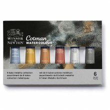 Cotman Watercolour 6 x 8ml Metallic Tube Set