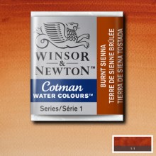 Winsor & Newton Cotman Half Pan Watercolours Burnt Sienna