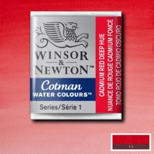 Winsor & Newton Cotman Half Pan Watercolours Cadmium Red Deep Hue