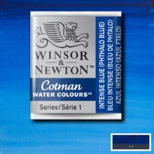 Winsor & Newton Cotman Half Pan Watercolours Intense Blue Phthlalo Blue