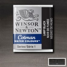 Winsor & Newton Cotman Half Pan Watercolours Lamp Black