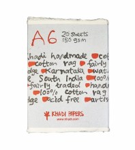 Khadi Cotton Rag A6 - 150gsm - 20 Sheets Khadi Cotton Rag A6 - 150gsm - 20 Sheets