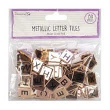 Dovecraft - Metallic Letter Tiles Rose Gold 150