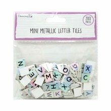 Additional picture of Dovecraft - Mini Metallic Letter Tiles Iridescent 200
