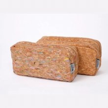 Double Zip Pencil Case - Cork