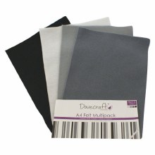 Dovecraft 8 x A4 Felt Blacks