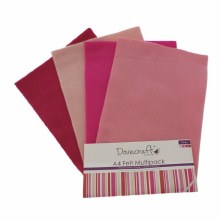 Dovecraft 8 x A4 Felt Pinks