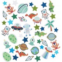 Foam Stickers 150 - UFO, Dinosaur, Star