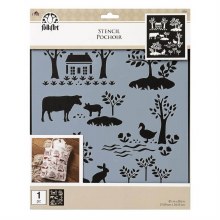 FolkArt Stencil Modern Toile