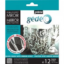 Gedeo Pack of 12 Mirror Effect Metal Leaves Silver