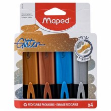 Maped Glitter Metallic Highlighters - 4 pack
