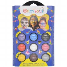 Grim'Tout Facepaint Palette 9 Colours - Zoo Parade