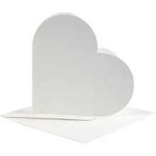 Heart-Shaped White Cards 10pk