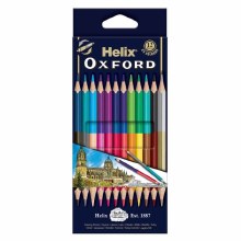Helix Oxford Colour Pencils Double Sided, Wallet of 12 (24 colours)