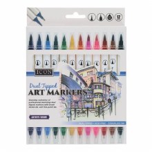 Icon Dual Tipped Art Markers 12s