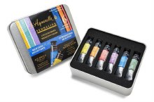 Sennelier L'Aquarelle Watercolour Iridescent Metal Box of 6x10ml Sennelier L'Aquarelle Watercolour Iridescent Metal Box of 6x10ml