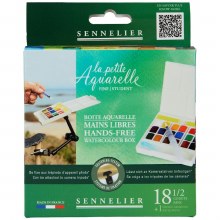 Sennelier La Petite Aquarelle Hands-Free Watercolour Set of 18 Half Pans Sennelier La Petite Aquarelle Hands-Free Watercolour Set of 18 Half Pans
