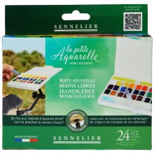 Sennelier La Petite Aquarelle Hands-Free Watercolour Set of 24 Half Pans