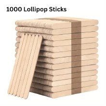 Natural Wooden Lollipop Sticks - 1000 Pieces