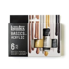 Liquitex Basics Acrylic Set - Metallics & Iridescents 6x22ml