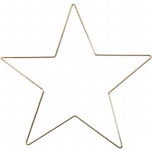 Metal Wire Star 30cm Gold*