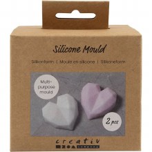 Additional picture of Mould Silicone - Faceted Heart 2s
