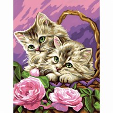 Paint By Numbers - Medium - Floral Kittens Paint By Numbers - Medium - Floral Kittens