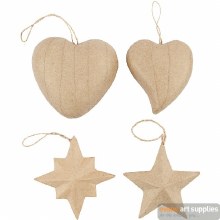 Papier Mache Heart/Star each