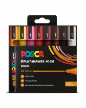 Posca PC-5M Set of 8 Warm Colours