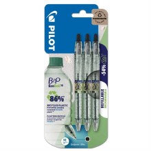 Pilot B2P EcoBall Ballpoint Pen Set of 3 Black