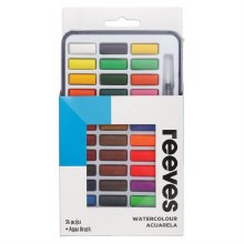 Reeves - Watercolour Tin of 36 Pans + Brush Reeves - Watercolour Tin of 36 Pans + Brush