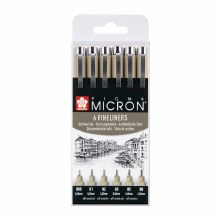 Sakura Pigma Micron Set of 6 Black Sakura Pigma Micron Set of 6 Black