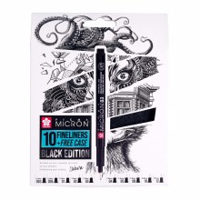 Sakura Pigma Micron Black Edition Set of 10 + Free Pen Case Sakura Pigma Micron Black Edition Set of 10 + Free Pen Case