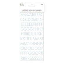 Simply Creative Alphabet & Number Stickers - Skinny Glitter Silver