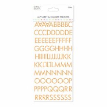 Simply Creative Alphabet & Number Stickers - Skinny Glitter Gold