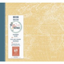 First Edition Scrapbook Album 8x8" - Bon Voyage Map