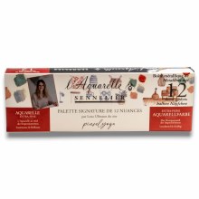Sennelier L'Aquarelle Watercolour Set of 12 Half Pans - Lena Ullmann Sennelier L'Aquarelle Watercolour Set of 12 Half Pans - Lena Ullmann