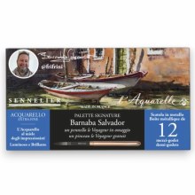 Sennelier L'Aquarelle Barnaba Salvador 12 Half-Pan Travel Set Sennelier L'Aquarelle Barnaba Salvador 12 Half-Pan Travel Set