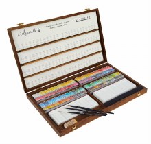 Sennelier L'Aquarelle Wooden Box of 96 half pans