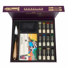 Sennelier Mini Oil Stick Set of 12 + Pad
