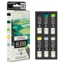 Sennelier Artists' Quality Mini Oil Sticks - 6x12ml - Stylized Landscape