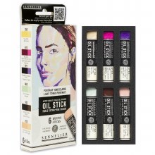 Sennelier Artists' Quality Mini Oil Sticks - 6x12ml - Light Tones Portrait