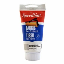 Speedball Fabric Block Printing Ink 75ml - Metallic Silver Speedball Fabric Block Printing Ink 75ml - Metallic Silver
