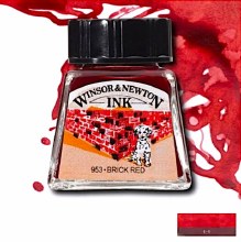 WINSOR & NEWTON INK 14ML BRICK RED